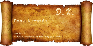 Deák Kurszán névjegykártya